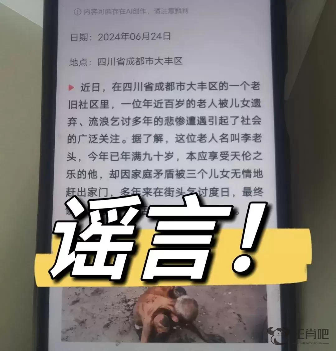 男子利用AI造谣九旬老人遭遗弃流浪乞讨多年成“皮包骨”，成都警方：行拘！插图