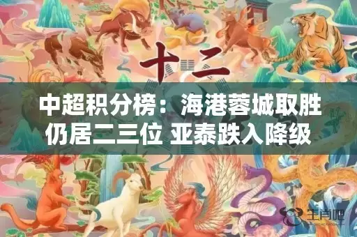 中超积分榜：海港蓉城取胜仍居二三位 亚泰跌入降级区插图