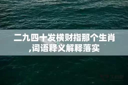 二九四十发横财指那个生肖,词语释义解释落实插图