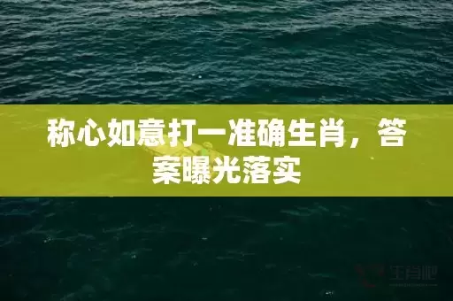 称心如意打一准确生肖，答案曝光落实插图