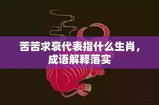 苦苦求衰代表指什么生肖，成语解释落实插图