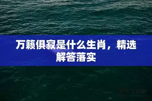 万籁俱寂是什么生肖，精选解答落实插图