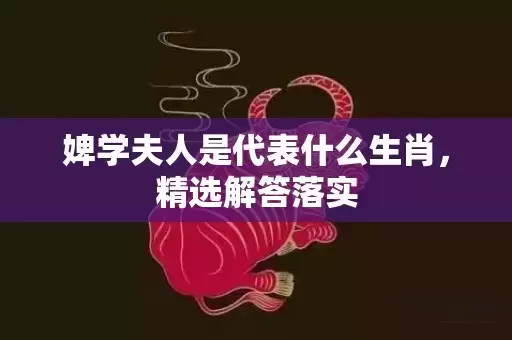 婢学夫人是代表什么生肖，精选解答落实插图