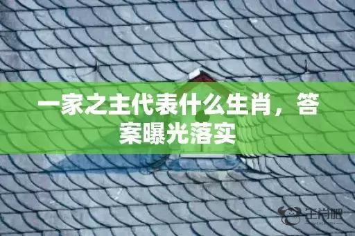 一家之主代表什么生肖，答案曝光落实插图
