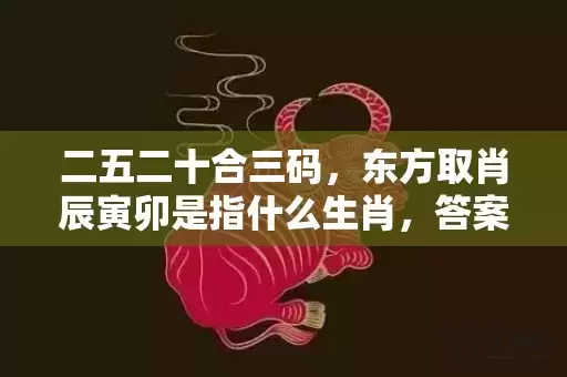 二五二十合三码，东方取肖辰寅卯是指什么生肖，答案解释落实插图